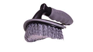 Щетка с ручкой для чистки резины, серая, N35, Curved tire side cleaning brush